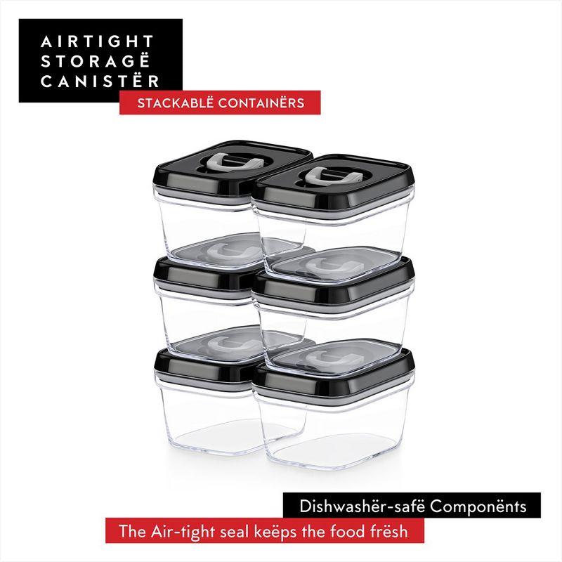 DWËLLZA KITCHEN Black Lids Clear Plastic Airtight BPA-Free Food Storage Containers