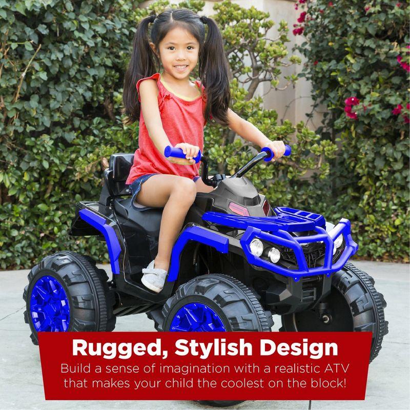 12V Blue Kids Ride-On Electric ATV Quad with LED Lights