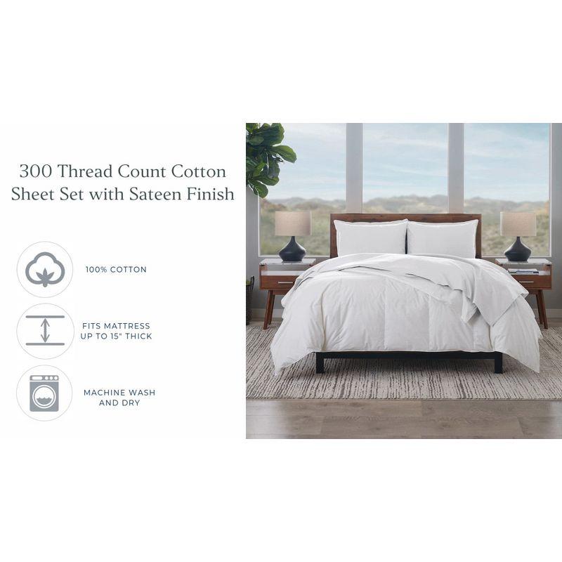 Luxe Cotton Percale Crisp and Cool Sheet Set, Queen, Sand