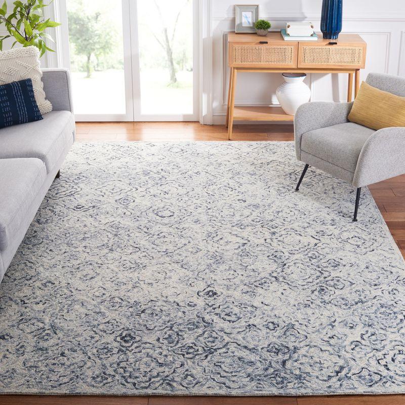 Elegant Gray Hand-Tufted Wool Rectangular Area Rug