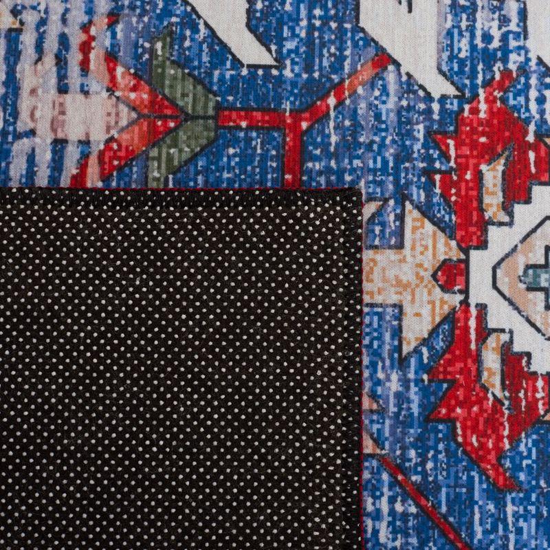 Tucson TSN102 Power Loomed Machine Washable Area Rug - Blue/Red - 4'x6' - Safavieh.