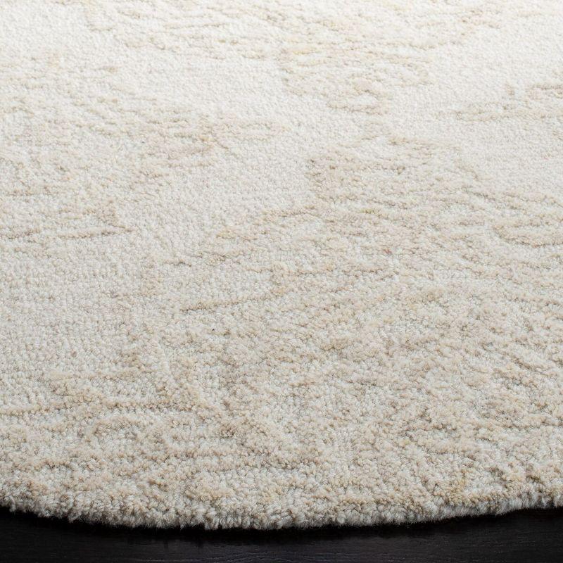 Abstract ABT279 Handmade Tufted Area Rug - Beige/Grey - 6' X 6'  Round - Safavieh