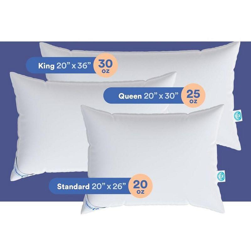 Continental Bedding - 550 Fill Power Medium Goose Down Pillow - Size - Pack of 2