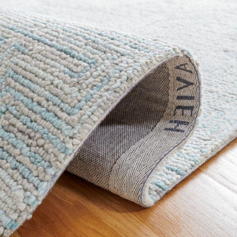 Ikat IKT101 Hand Tufted Area Rug - Teal/Grey - 6'x6' - Safavieh.