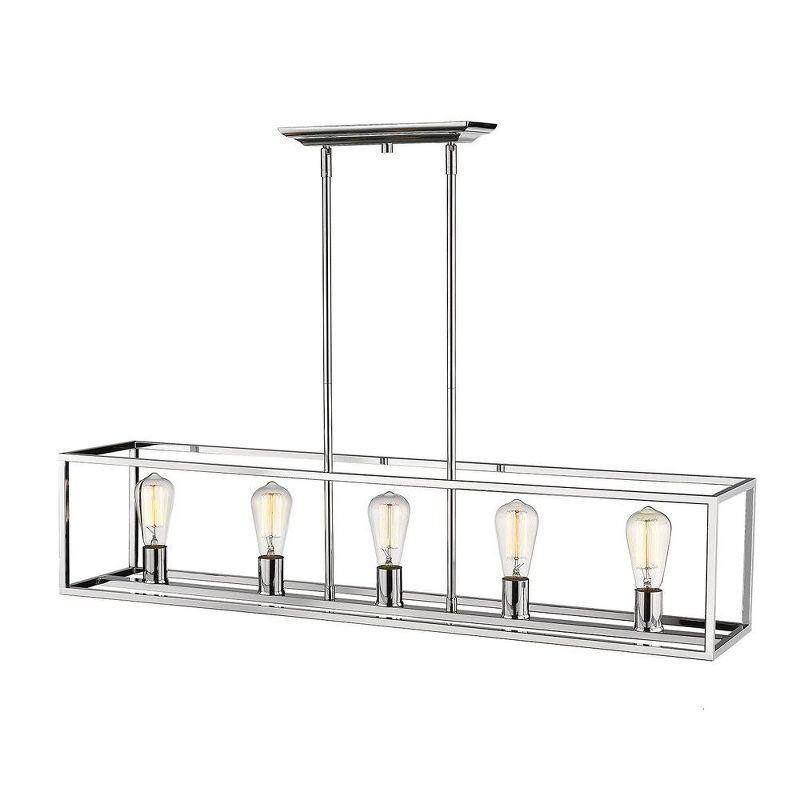 Golden Lighting Wesson 5-Light Linear Pendant in Chrome