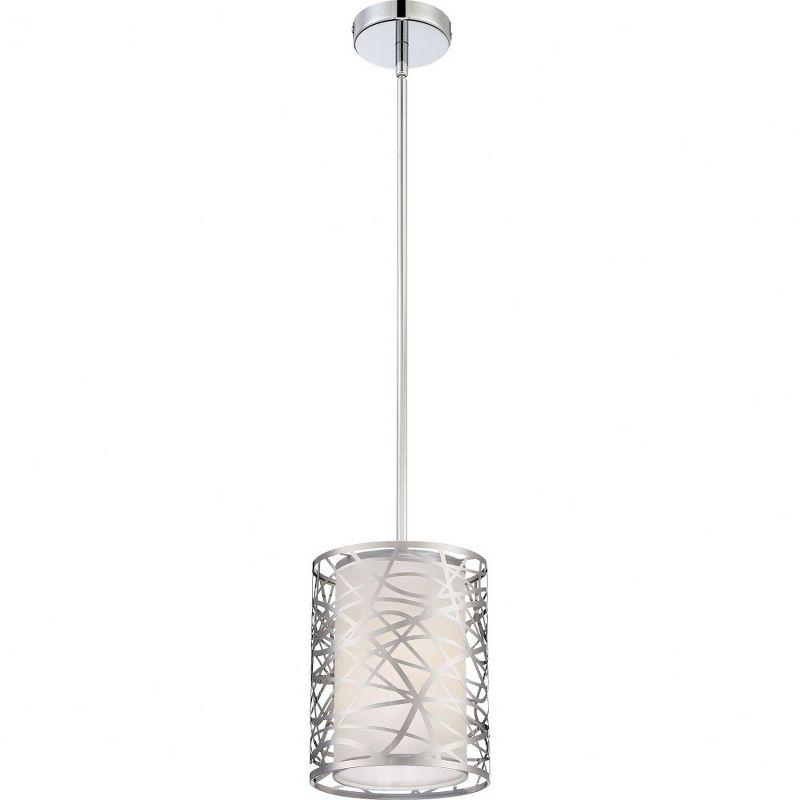 Polished Chrome Mini Pendant Light with Organza Shade