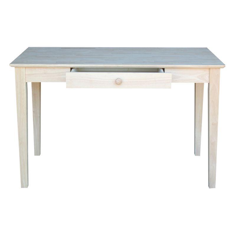 Unfinished Solid Wood Writing Desk with Drawer