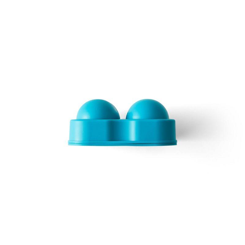 Houdini Ice Sphere Tray: Silicone Whiskey Ice Mold, Reusable BPA-Free, Dishwasher Safe, Turquoise Blue, 4 Cavities