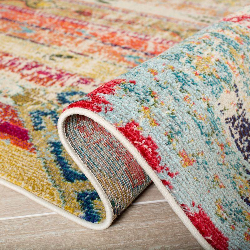 Madison MAD422 Power Loomed Indoor Runner Rug - Blue/Orange - 2'2"x8' - Safavieh