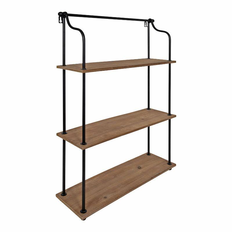 21" x 32" Walters Wood/Metal 3 Tier Shelving - Kate & Laurel All Things Decor