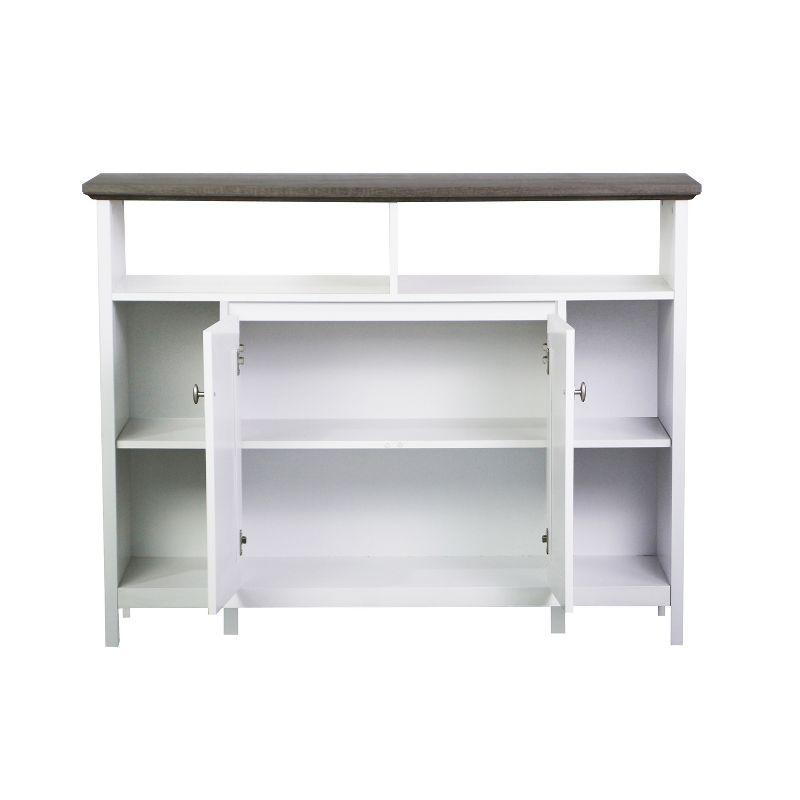 Saint Birch Olivia Console Table with Storage, Gray Oak/White