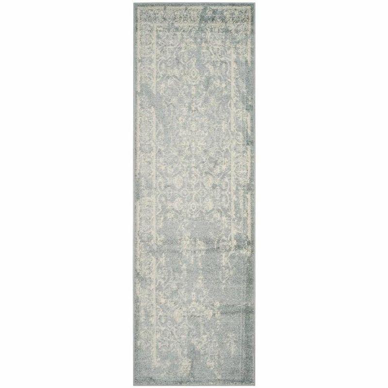 Adirondack ADR101 Power Loomed Runner Rug - Slate/Ivory - 2'6"x8' - Safavieh.