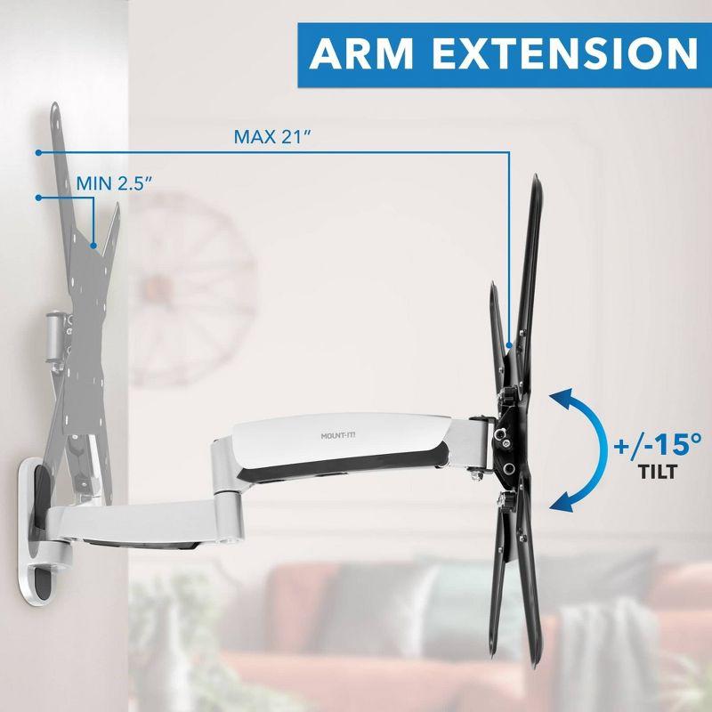 Mount-It! Adjustable Silver and Black Full Motion TV Wall Mount