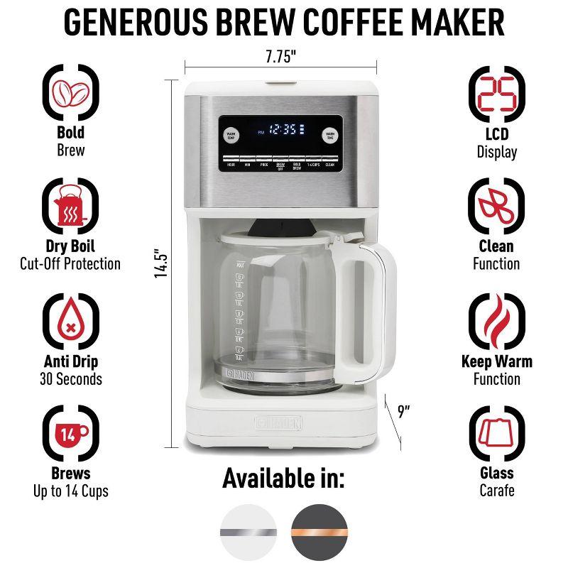 HADEN Generous Brew White 14-Cup Drip Coffee Maker