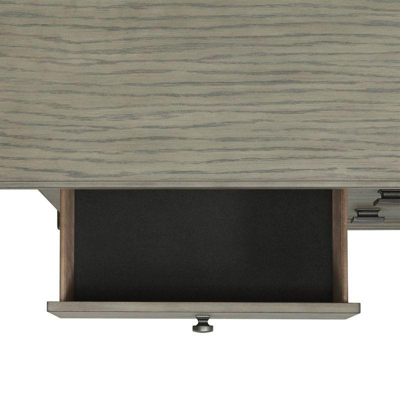 Gray 3-Drawer Nightstand with USB and Dark Knobs