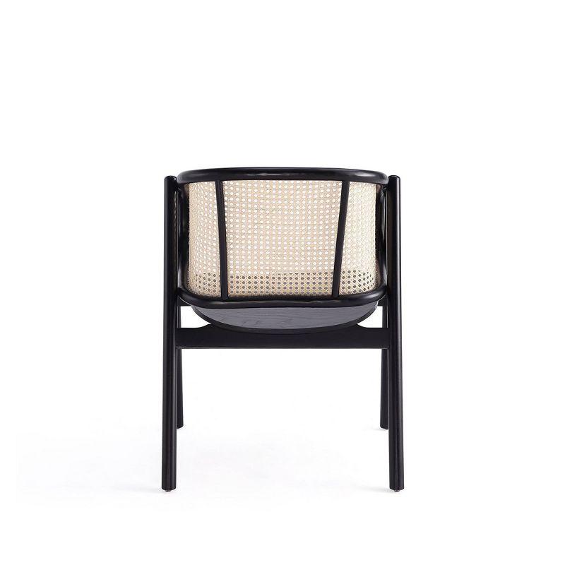 Set of 2 Versailles Wood Armchairs Black/Natural Cane - Manhattan Comfort: Solid Ash Frame, No Assembly Required