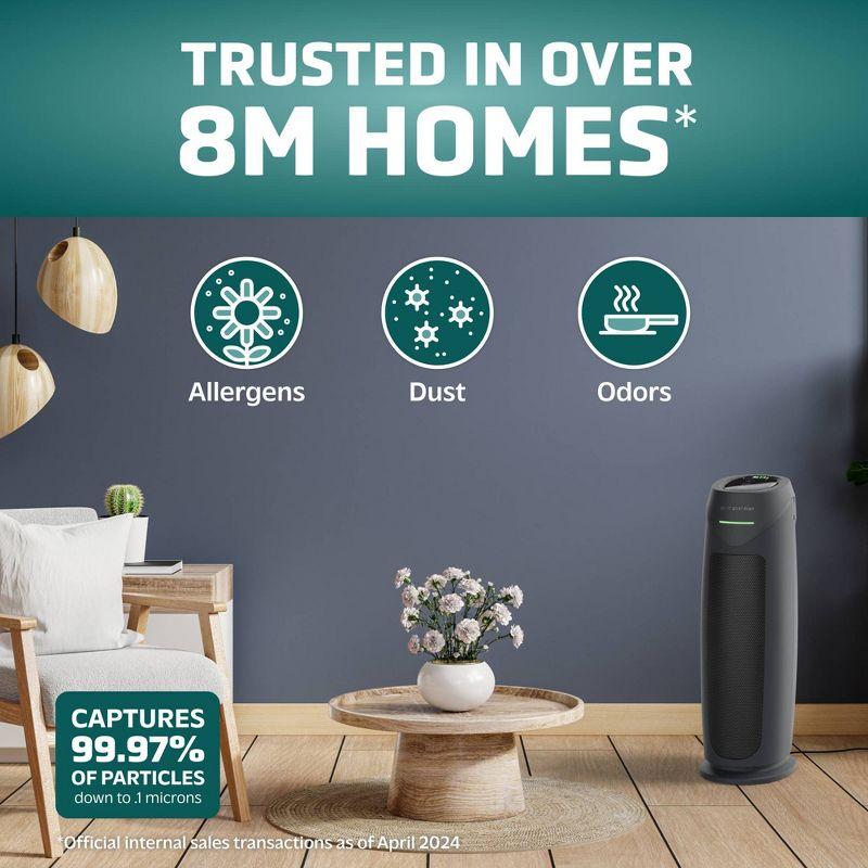 GermGuardian Intelligent 22in Tower Air Purifier HEPA Filter UV-C Intellisense with AQI: UV Light Sanitizer, 500-800 sq. ft. Coverage
