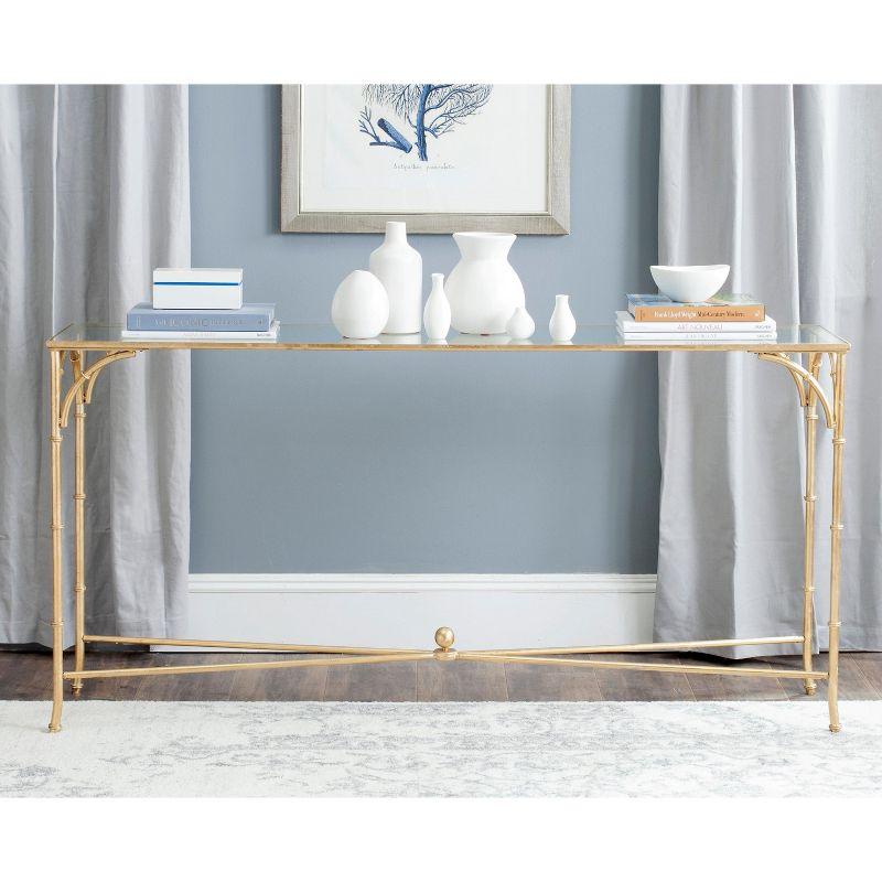 Maurice Console Table - Gold/Glass - Safavieh