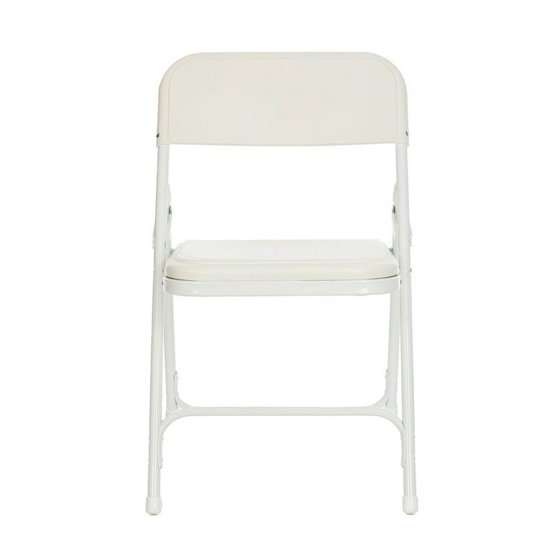 Sweetcrispy 4-Pack Sturdy Metal & Plastic Folding Chairs, Hold Up to 330 Pounds - White