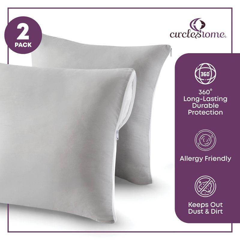 Circles Home, 100% Cotton Zippered Pillow Protector