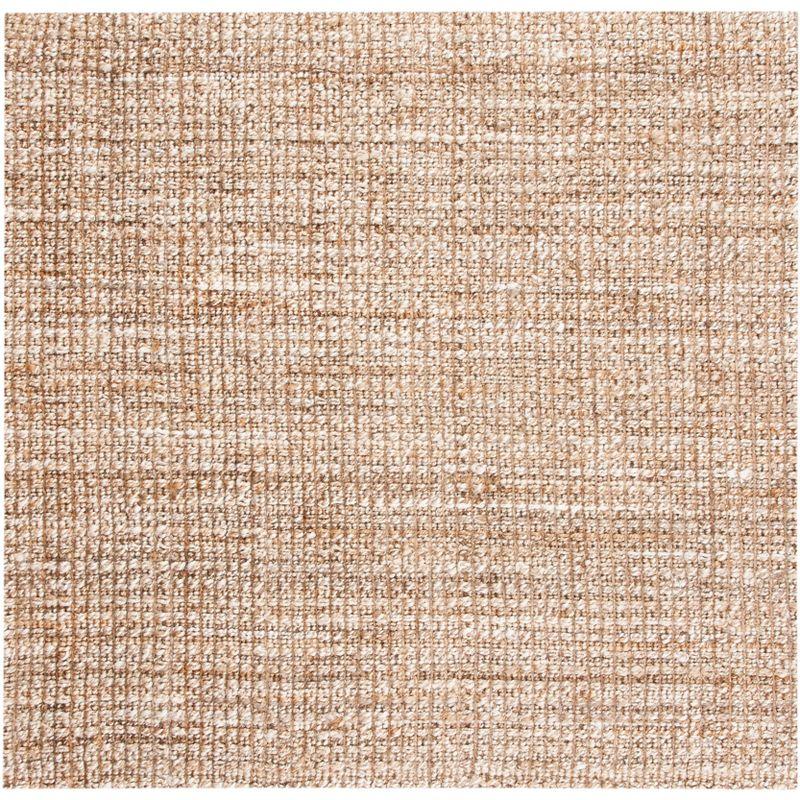 Eco-Friendly Off-White Hand-Knotted Jute 6' Square Area Rug