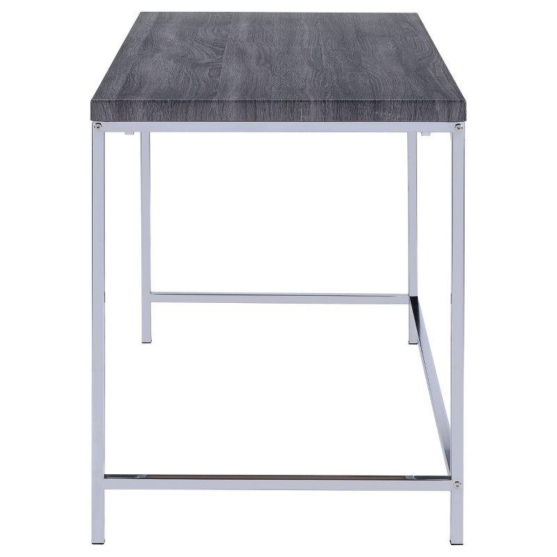 Kravitz Writing Desk with Storage Shelf Weathered Gray - Coaster: Steel Frame, Open Compartment, Home Office