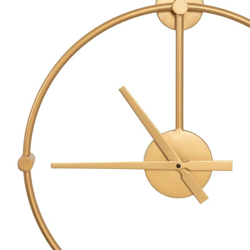 Kate and Laurel Lidor Round Metal Wall Clock, 22x25, Gold