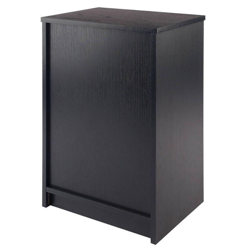 Ava Nightstand with 2 Drawers Black - Winsome: Contemporary Bedside Table, Sleek Design, Storage Shelf