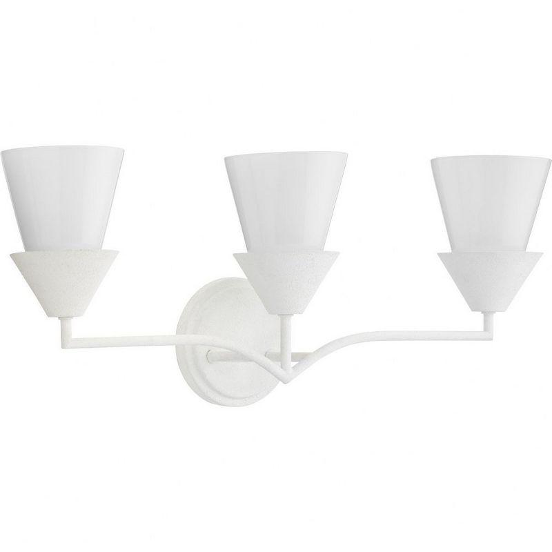 Pinellas White Plaster 3-Light Modern Vanity Fixture