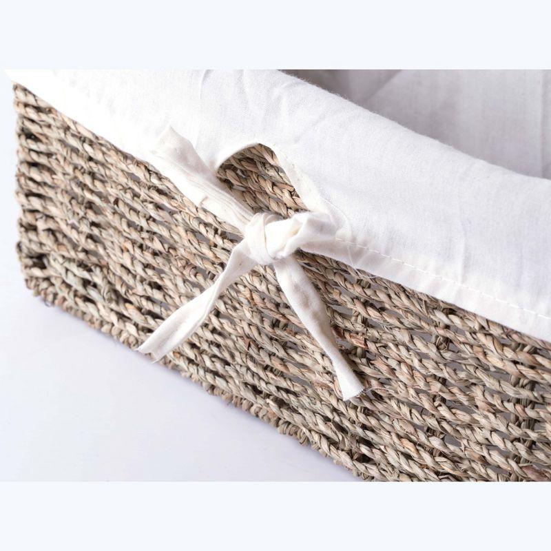 Vintiquewise Seagrass Shelf Basket Lined with White Lining