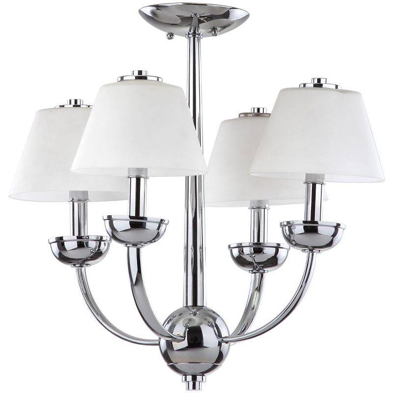 Yardley Chrome 4-Light Chandelier with Etched Glass Shades