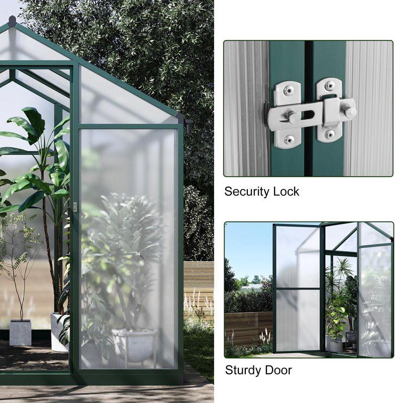 WhizMax 6.25 x 6 Ft Greenhouse for Outdoors, Aluminum Alloy & Polycarbonate Green House with Windows Vent, for Patio, Backyard, Garden,Green