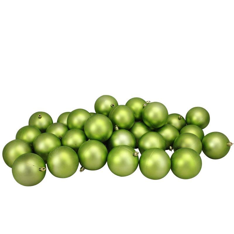 Northlight 32ct Shatterproof 2-Finish Christmas Ball Ornament Set 3.25" - Green