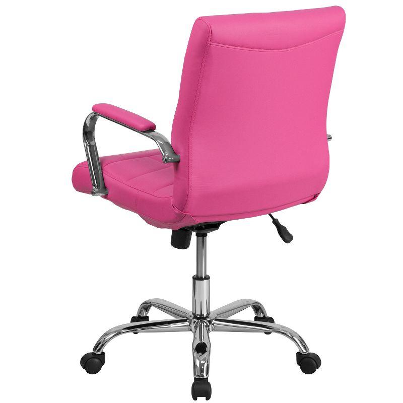 Flash Furniture Mid-Back Vinyl Executive Swivel Office Chair with Chrome Base and Arms