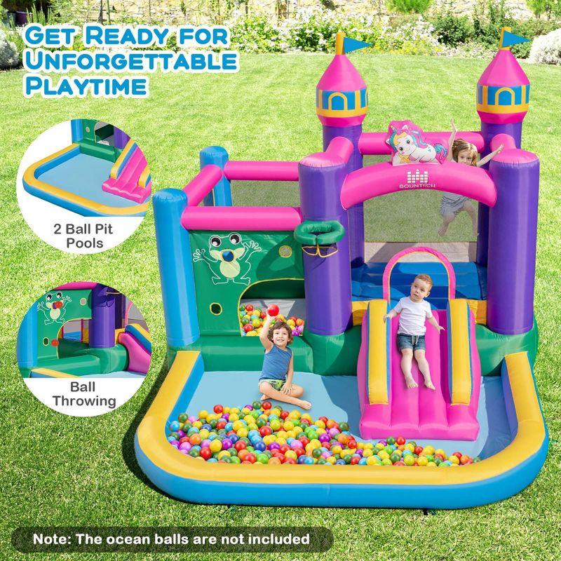 Costway 6-in-1 Kids Inflatable Bounce House with Slide Jumping Area Ball Pit Pools Castle