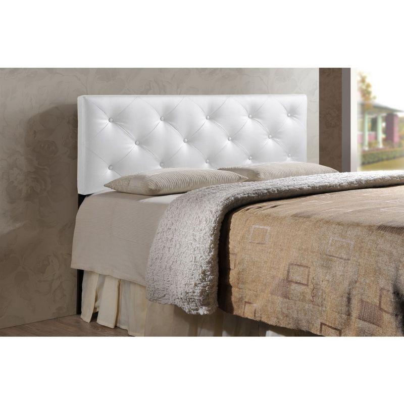 Queen Baltimore Modern and Contemporary Faux Leather Upholstered Headboard: Padded, Rubberwood Frame - Baxton Studio