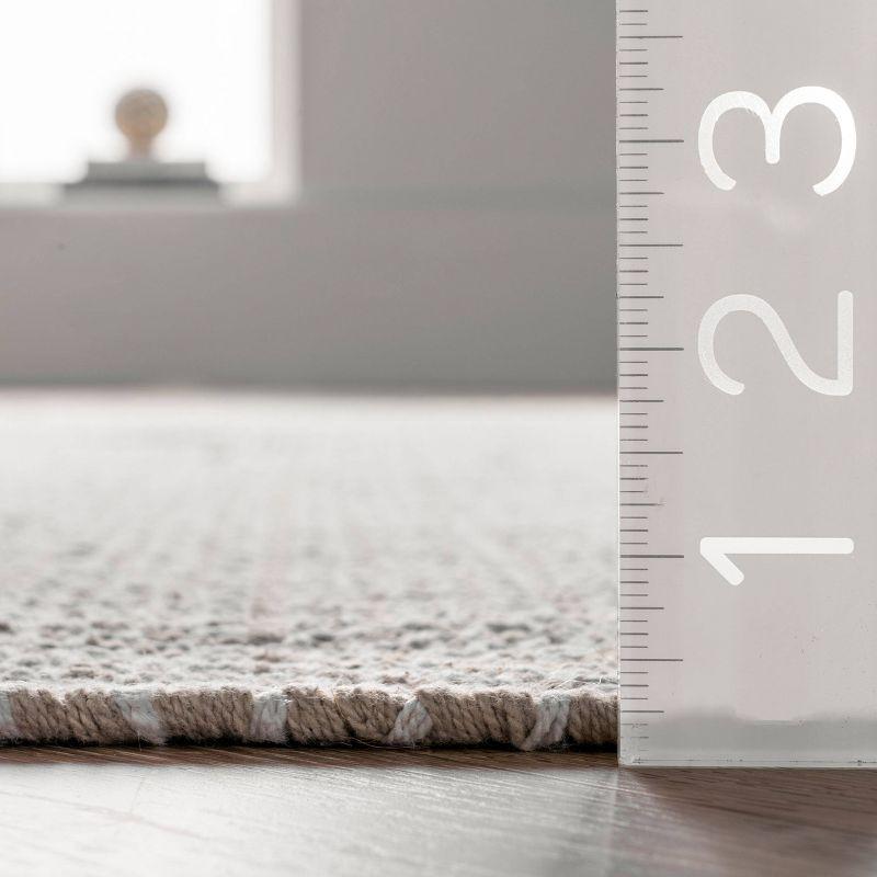 3'x5' Cotton Hand Loomed Lorretta Area Rug Taupe - nuLOOM: Geometric Flat Pile, Handmade Indoor Decor