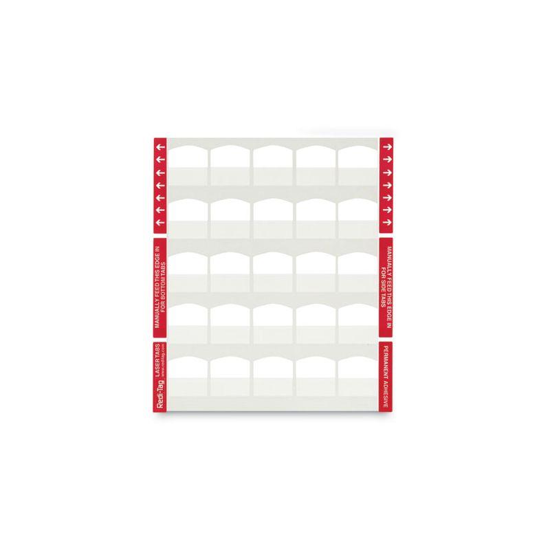 Redi-Tag Laser Printable Index Tabs, 1/5-Cut, White, 1.13" Wide, 100/Pack