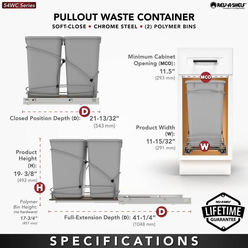 Rev-A-Shelf Rev-A-Shelf Double 27 qt. Pullout Trash Containers