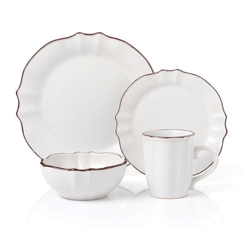 16 Piece Porcelain China Dinnerware Set - Service for 4