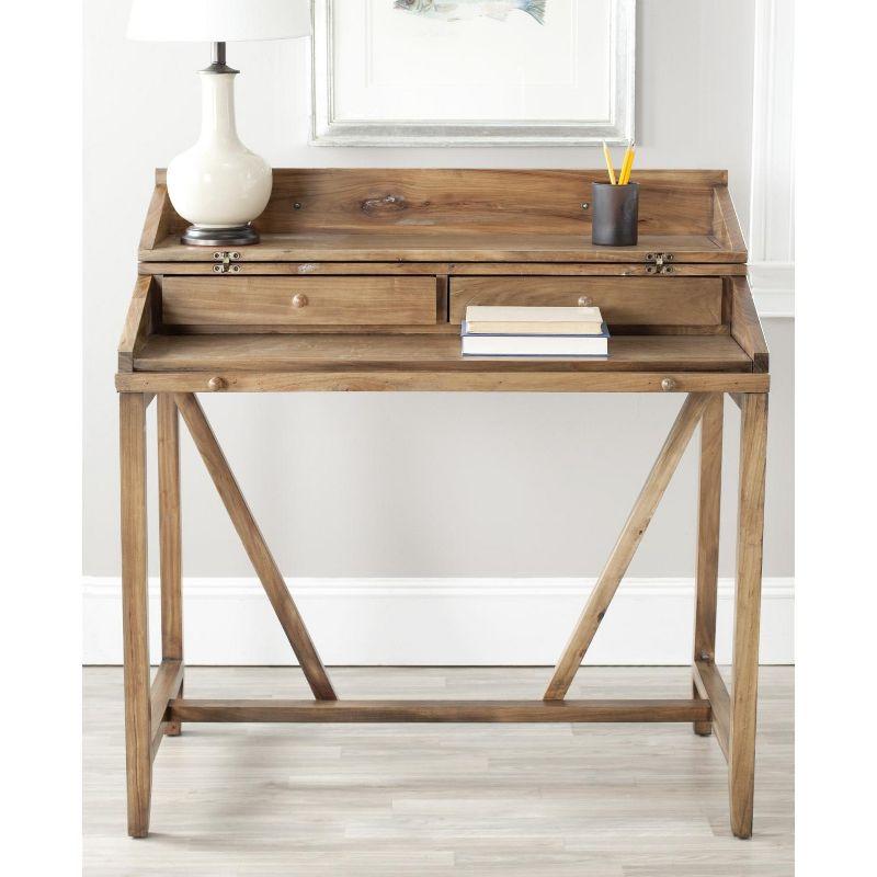 Wyatt Writing Desk With Pull Out - AMH6509 - Oak - Safavieh Couture