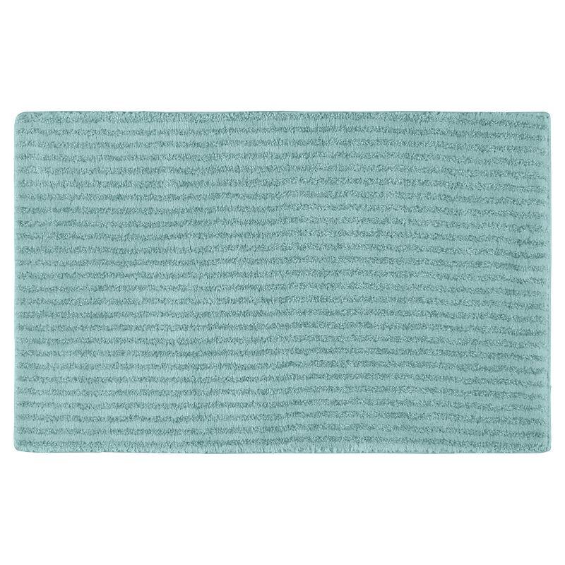 24"x40" Sheridan Plush Washable Nylon Bath Rug Sea foam - Garland
