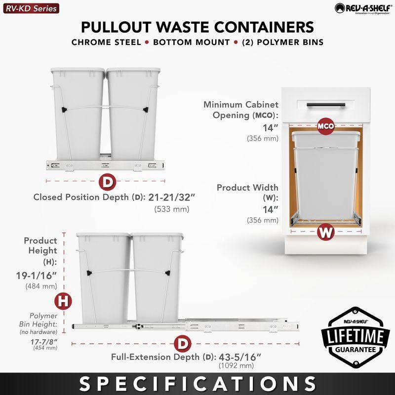 Double Sliding Pull-Out Waste Bin Containers