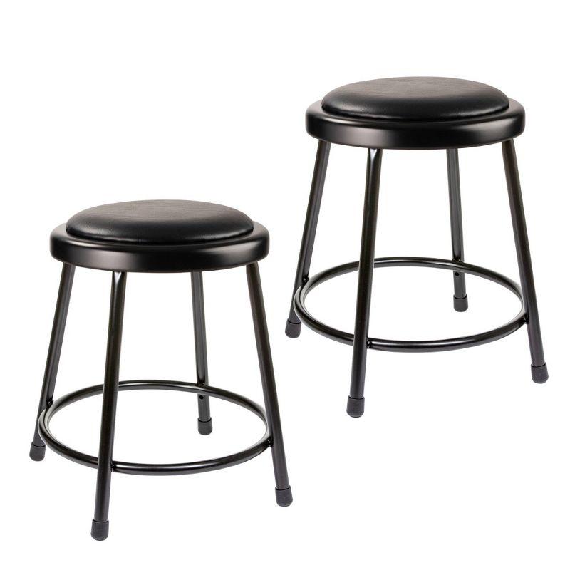 Hampden Black Adjustable Metal Laboratory Stools, Set of 2