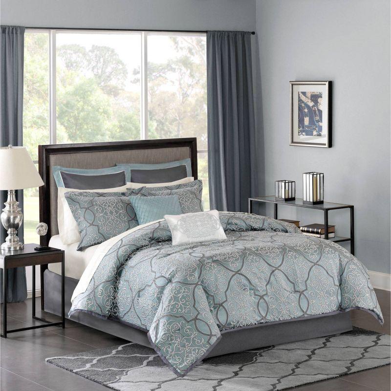 Madison Park 12 Piece Comforter Set with Cotton Bed Sheets