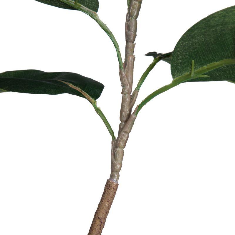 Lush Green 5' Potted Rubber Tree with Realistic Leaves