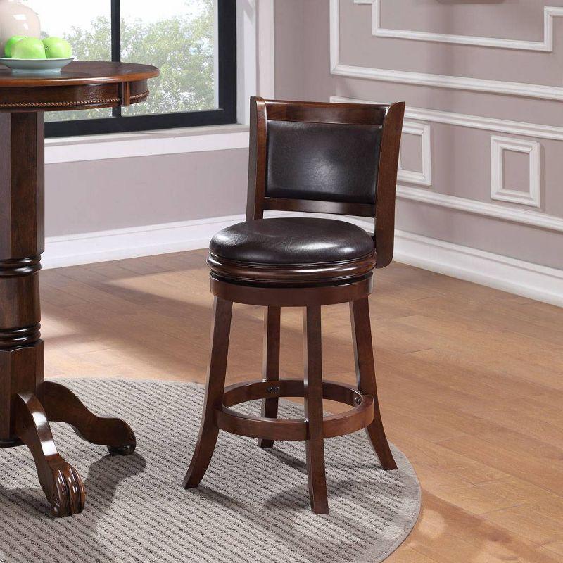 Augusta 24" Brown Swivel Hardwood Counter Stool