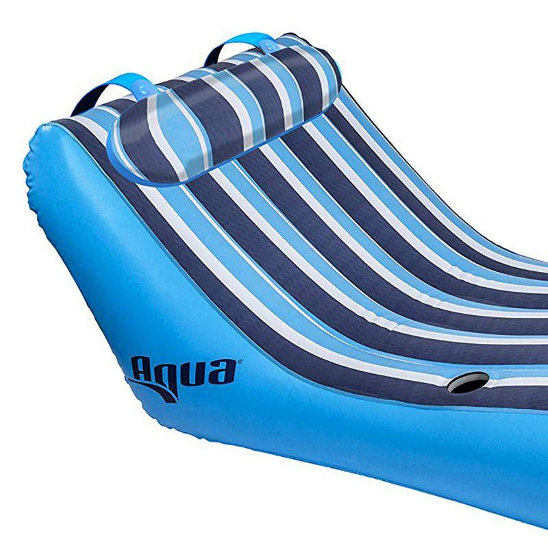 Aqua Leisure Inflatable Ultra Cushioned Oversized Outdoor Pool and Lake Lounger Float with Adjustable Pillow Headrest