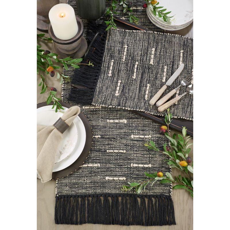 Saro Lifestyle Table Runner With Dashed Stitch Design