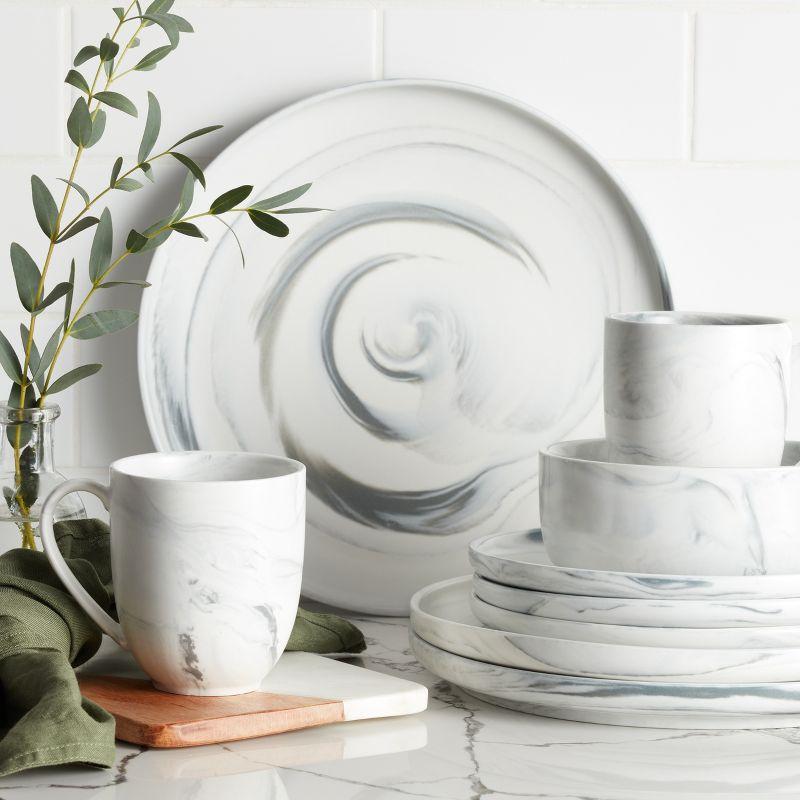 Stone Lain Brighton 32-Piece Porcelain Dinnerware Set, Service for 8, Gray